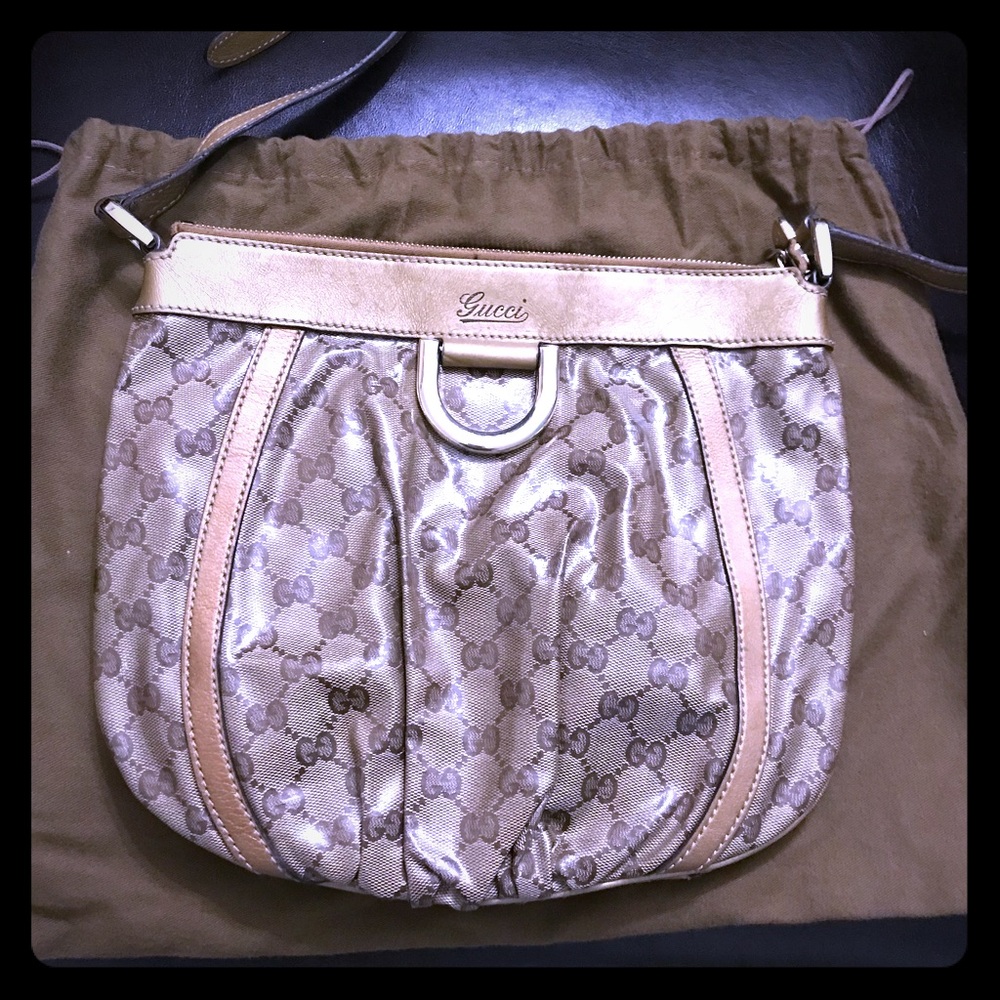 Bronze Gucci crystal crossbody bag